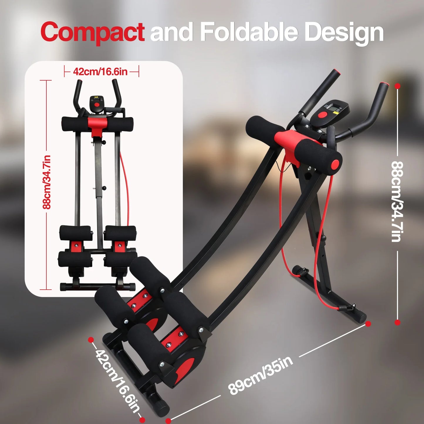 Abdominal Curling Exercise Machine Dual Track Foldable Trainer
