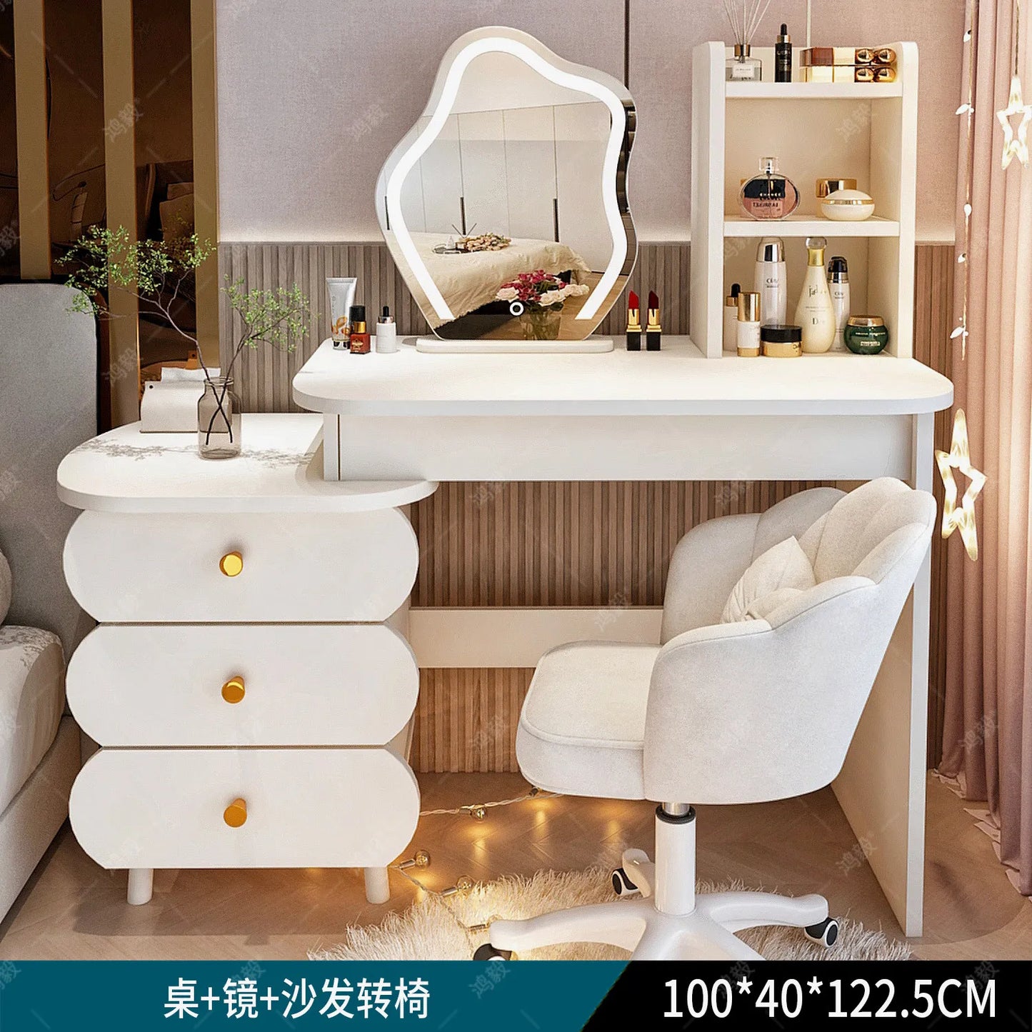 DUTRIEUX European Vanity Table With Mirror And Storage