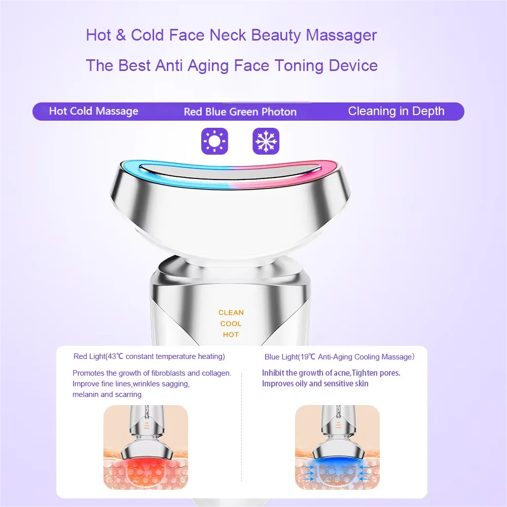 Yongrow 3in1 LED Hot Cold Face Neck Lifting Tightening Device