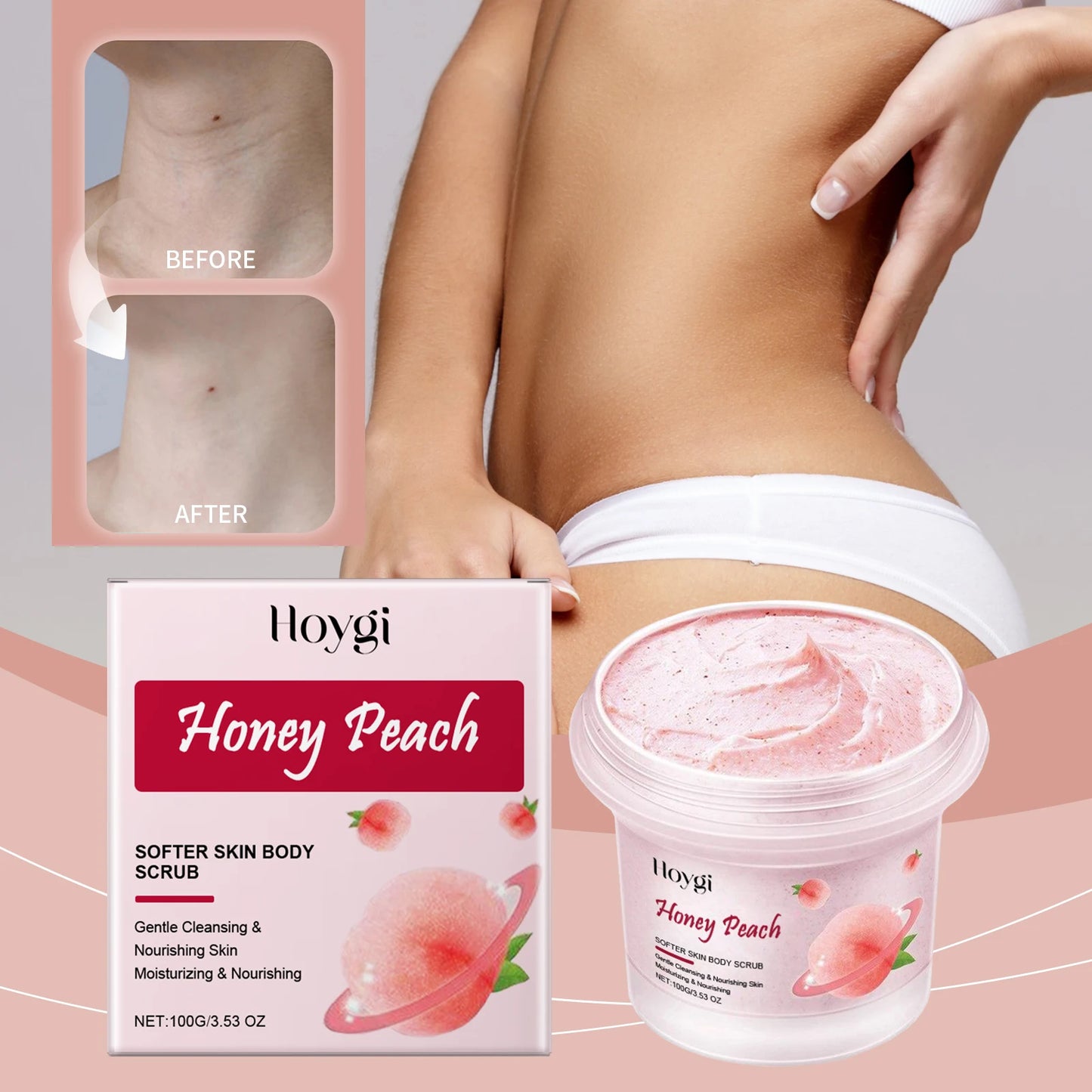 Hoygi Moisturizing Exfoliating Body Scrub Cream For Sensitive Skin
