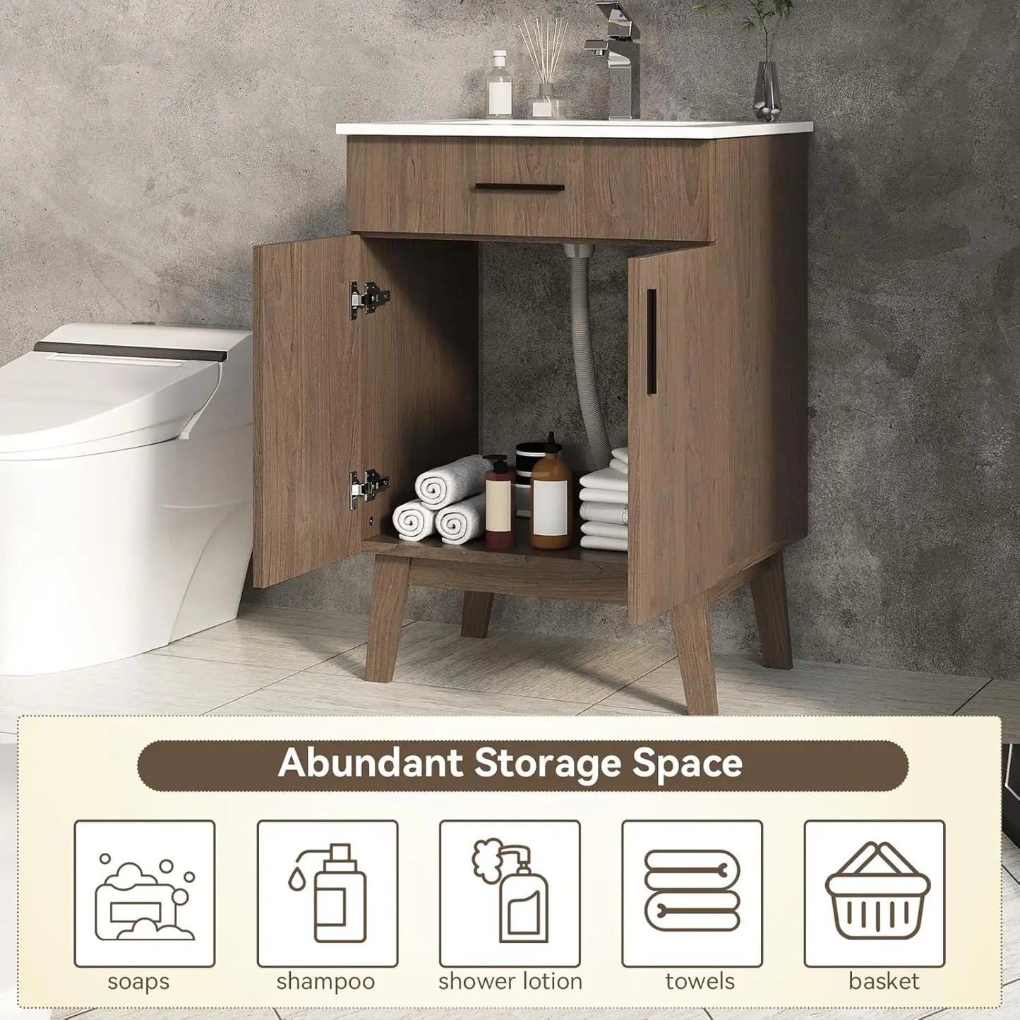 GUOHE Modern Single Basin Bathroom Vanity With Sink