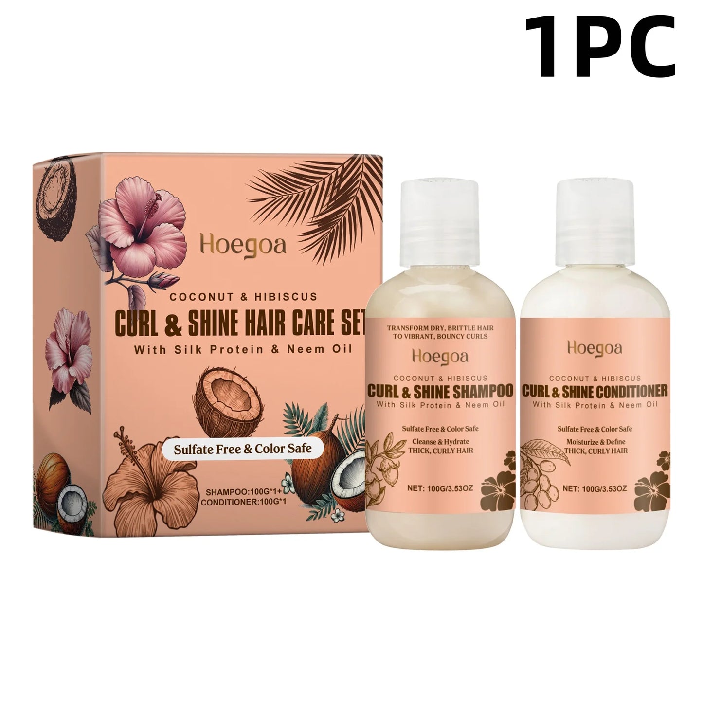 HOEGOA Coconut Hair Care Set Hydrating Shampoo Conditioner