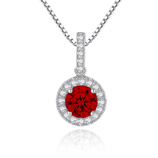 Zhenrong 18K Gold Necklace With Zircon Halo Pendant