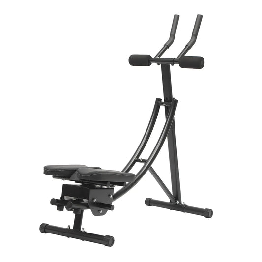Height Adjustable Abdominal Trainer with LCD Monitor & Six Silent Rollers for Home Gym