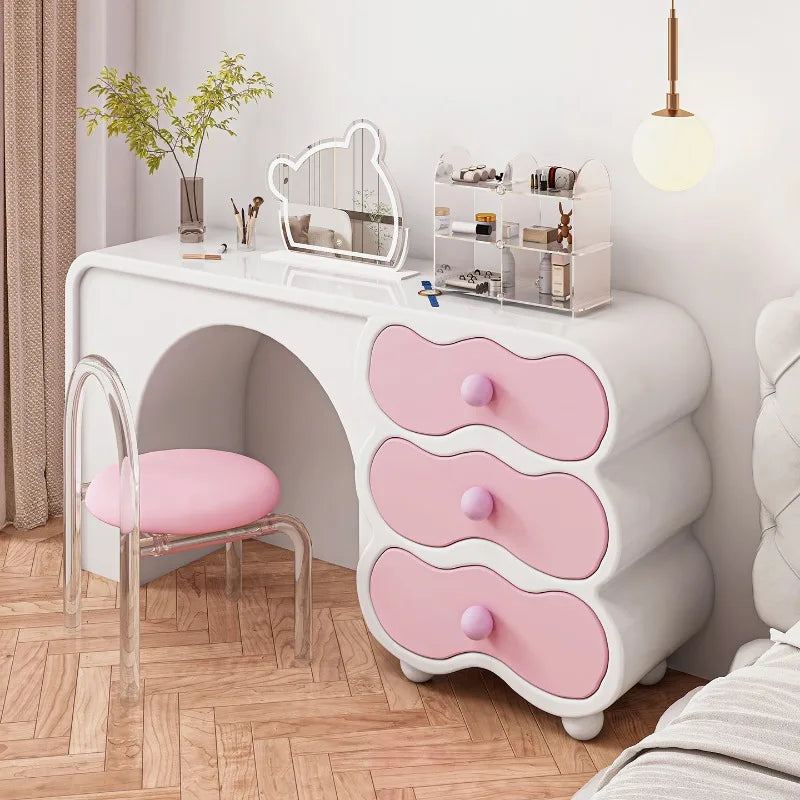 Beauty Women Dressing Table Big Pink Modern Trendy Furniture