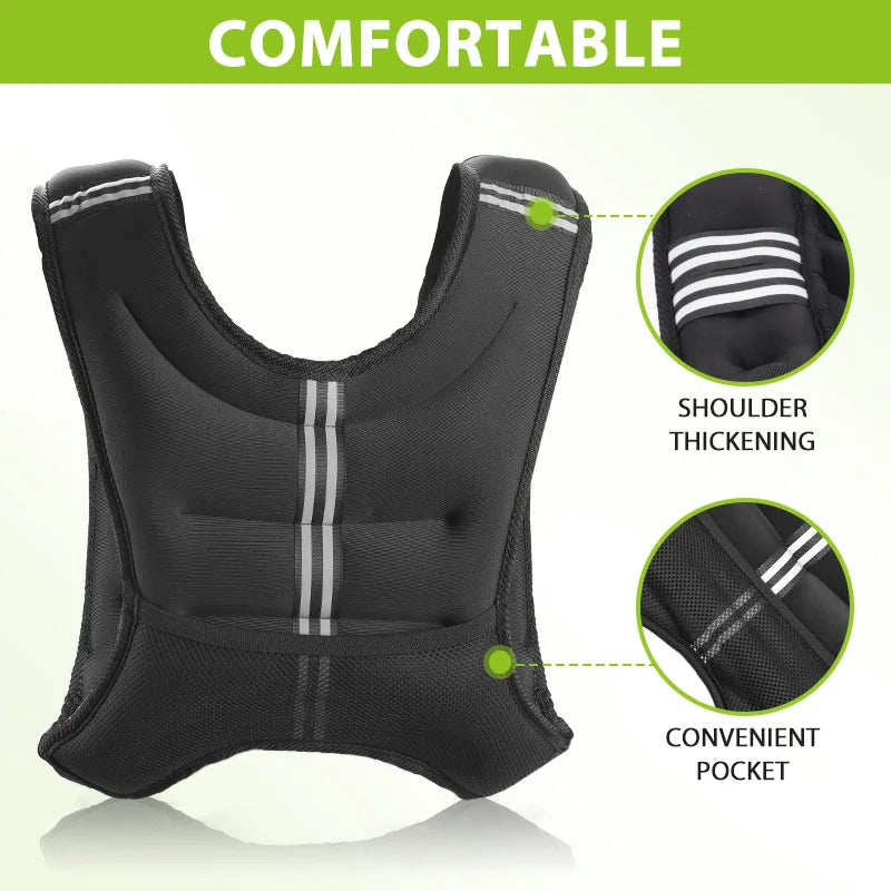 Weighted Vest With Iron Pellets For Strength Training