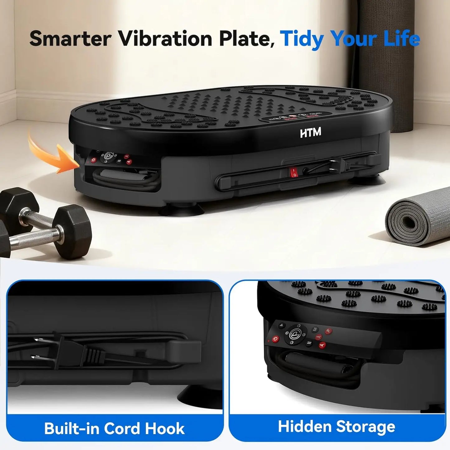 HTMM 120 Levels Vibration Plate 9 Modes Portable Exercise Machine