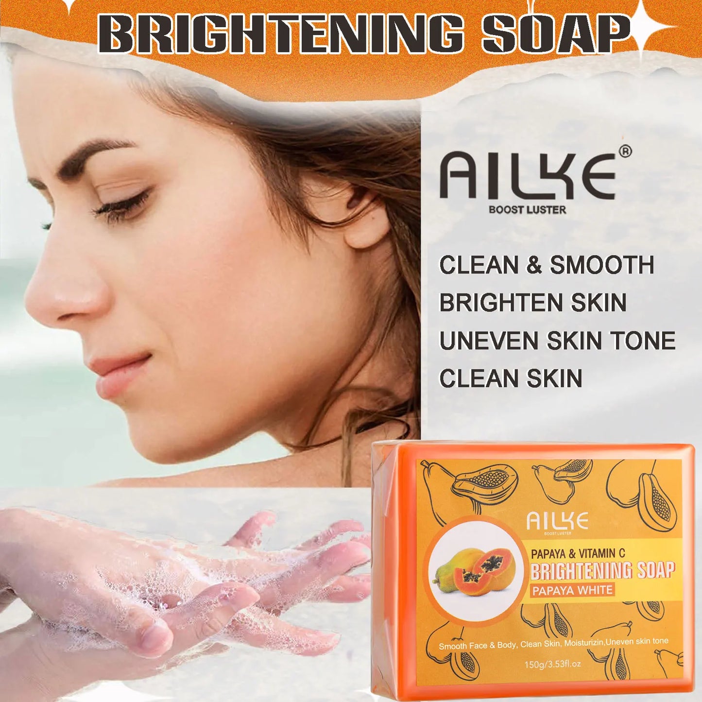 AILKE Whitening Skin Care Kit With Collagen, Natural Carotene, Moisturize, Reduce Dark Spots, Lightening, For All Skin Types