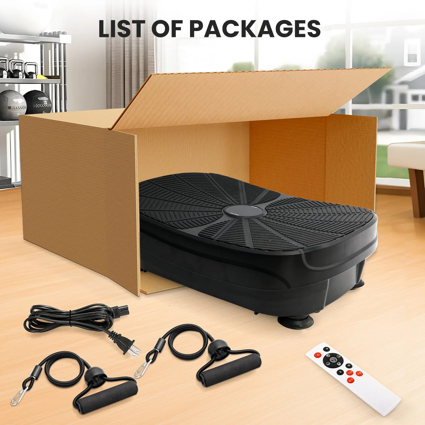 Vibration Plate Exercise Machine Kit With Resistance Bands 9 Presets