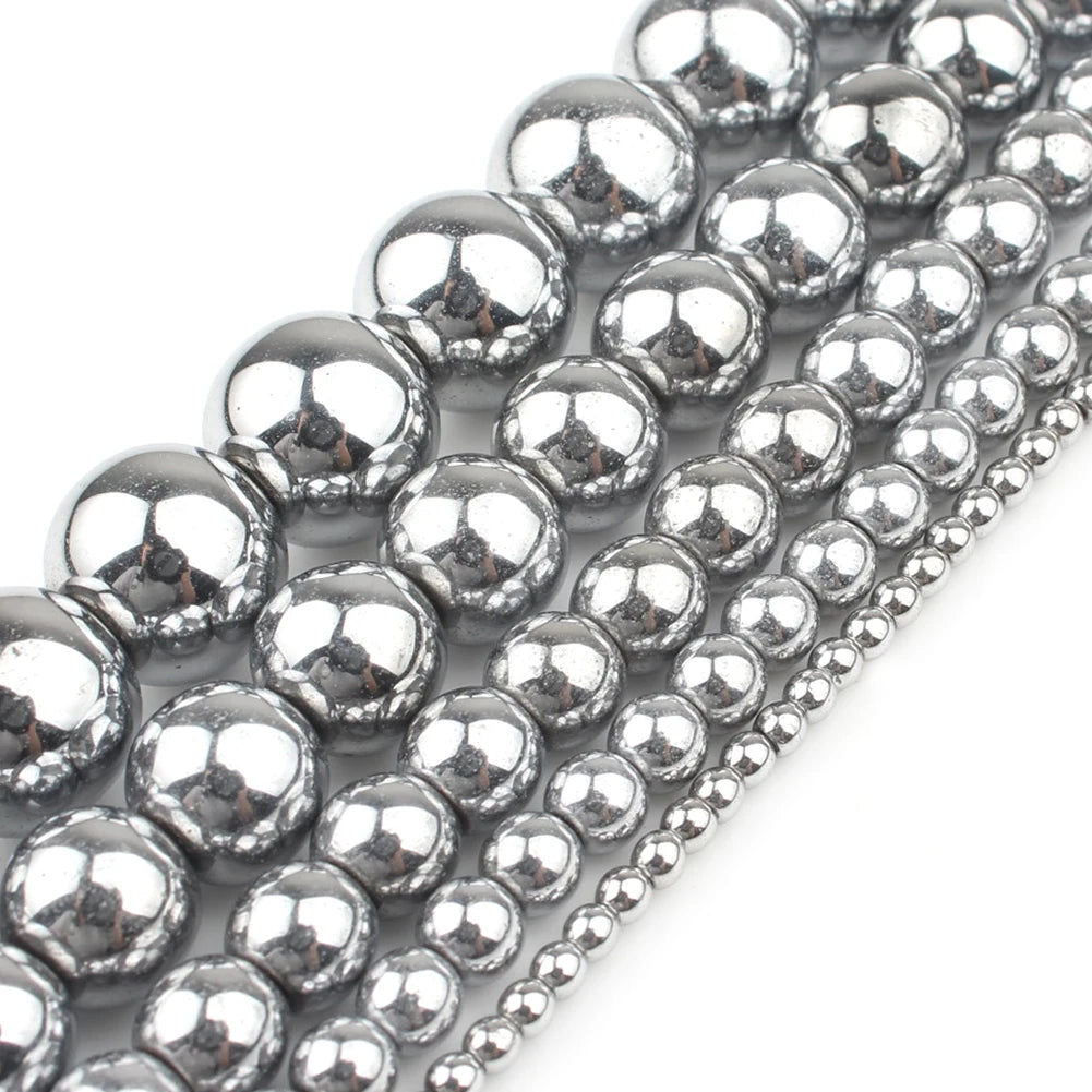 Natural Black Hematite Beads Round Loose Beads For Jewelry Making