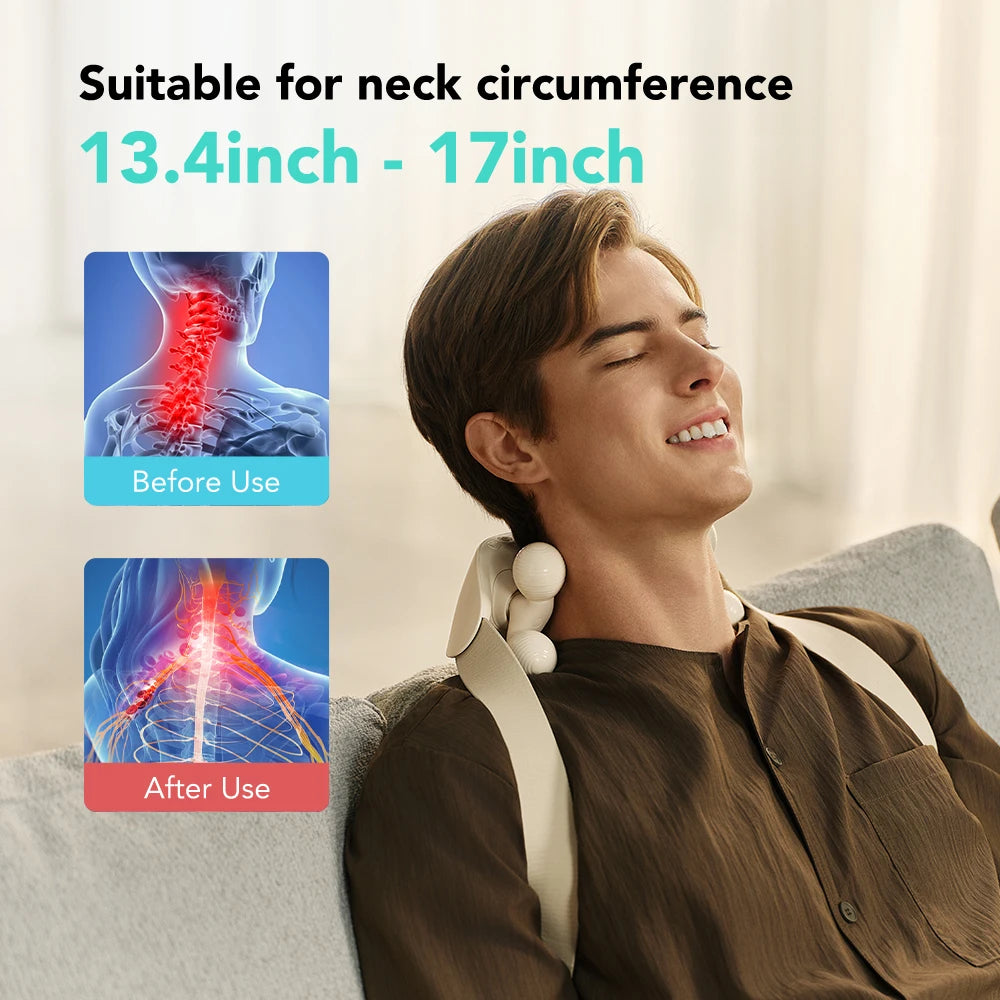 SKG Cordless Neck Massager With Heat 6D Portable Deep Tissue