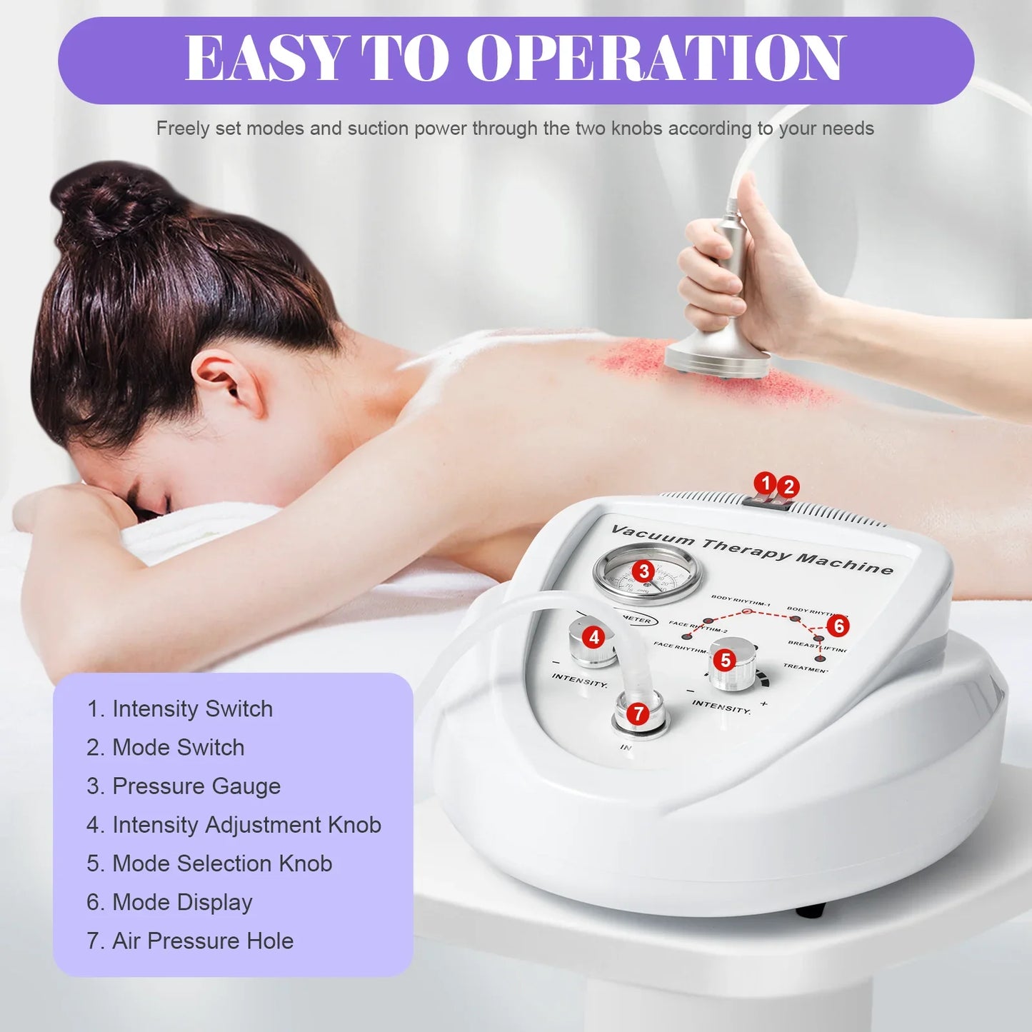 Vacuum Therapy Machine With 24 Vacuum Cups For Body Shaping