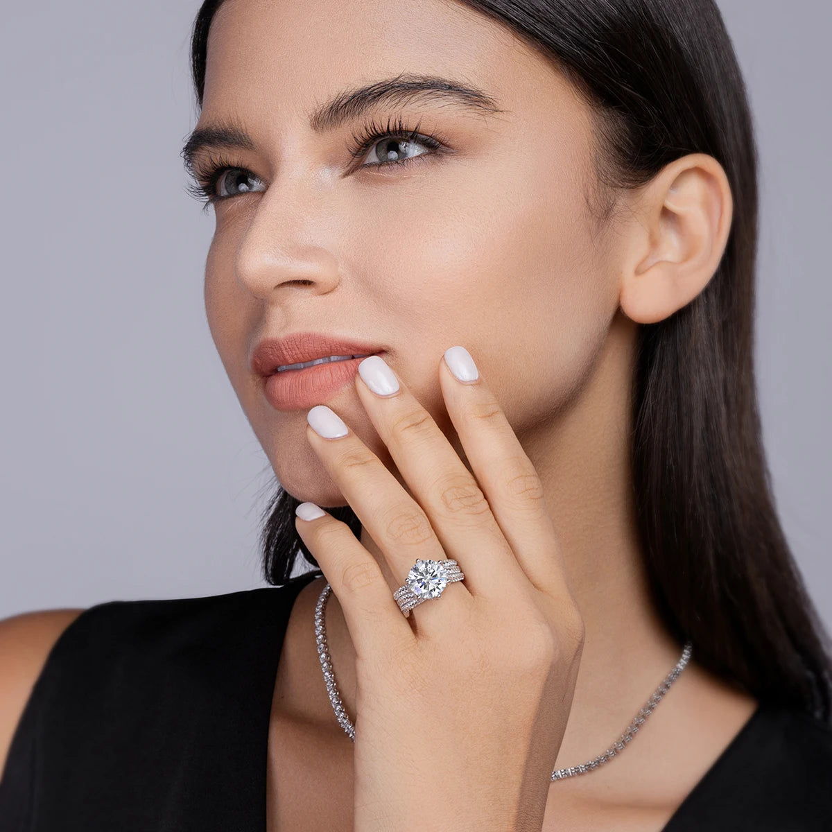 Moissanite Engagement Ring S925 Sterling Silver