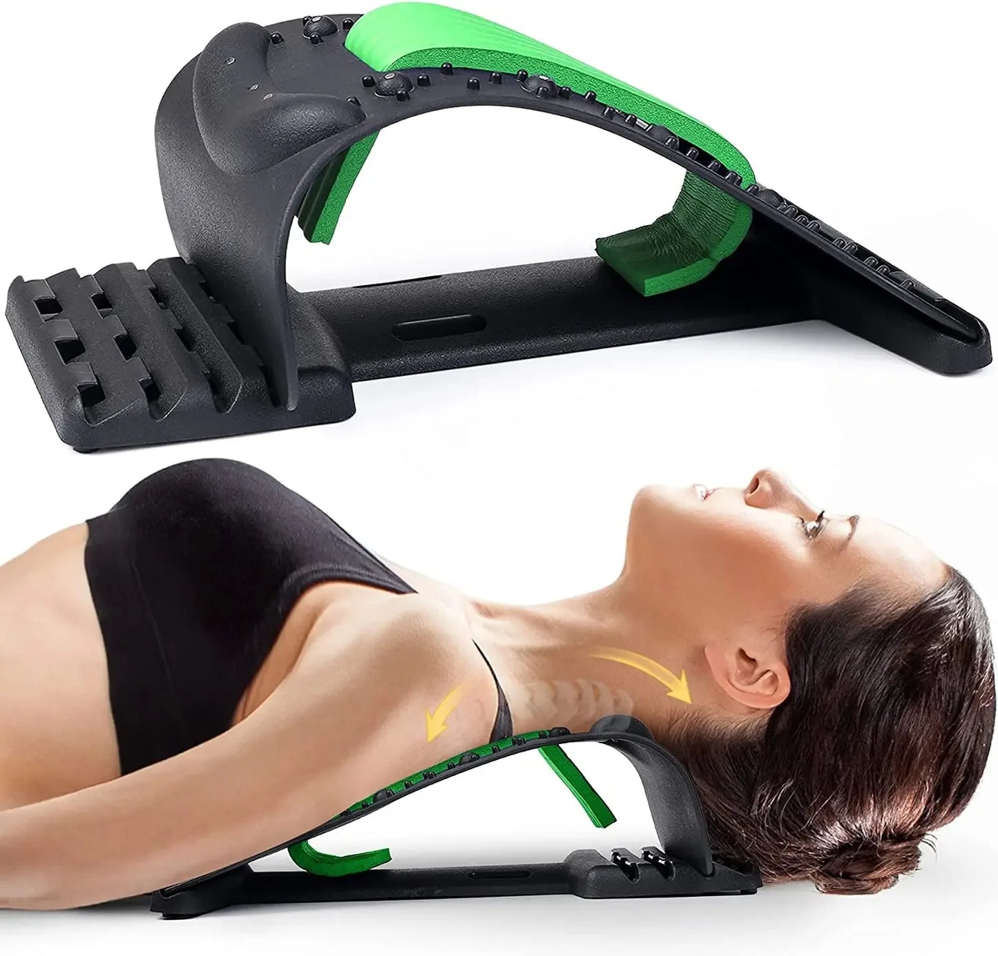 Magnetic Therapy Back Stretcher Massage Device With Multi Level Adjustment