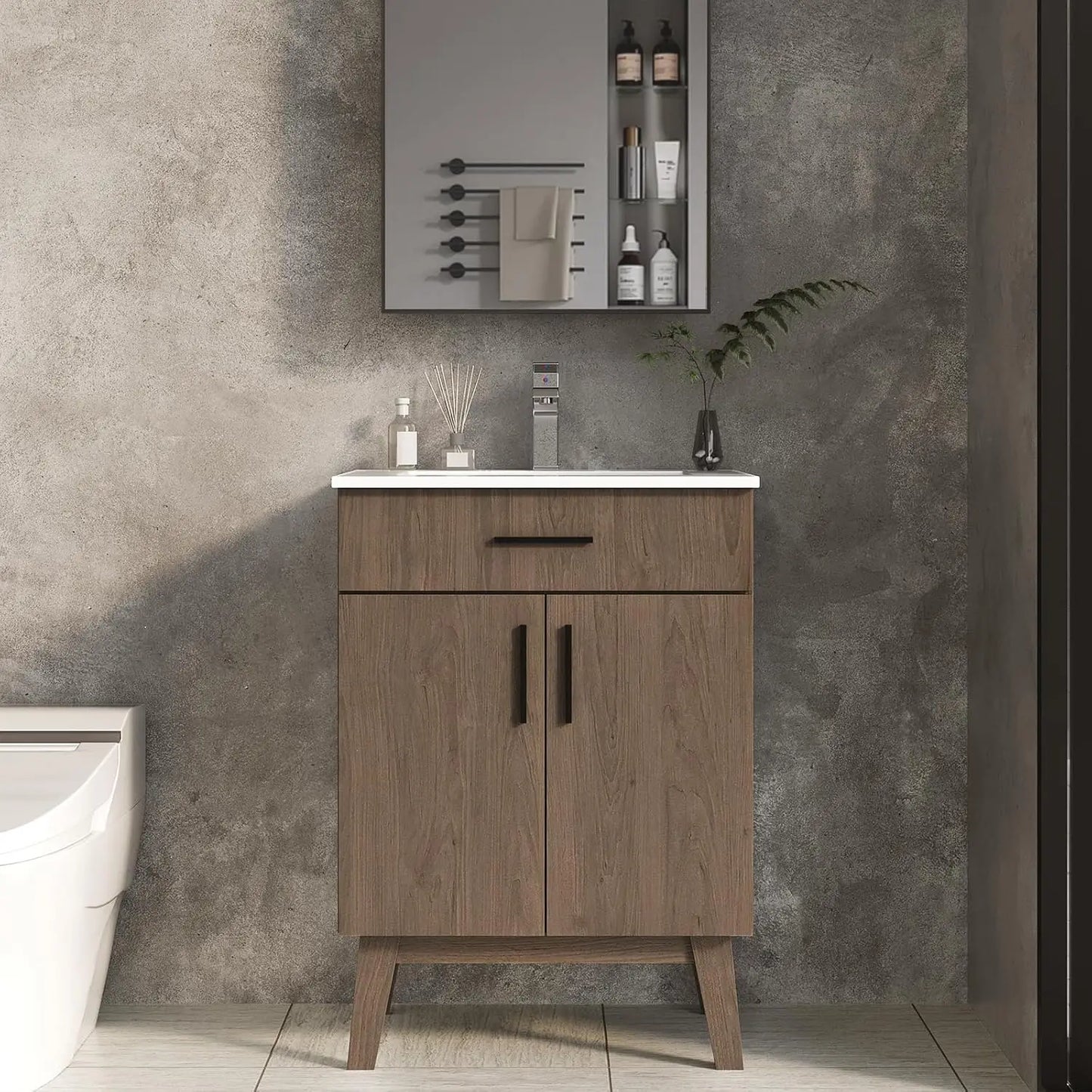 GUOHE Modern Single Basin Bathroom Vanity With Sink