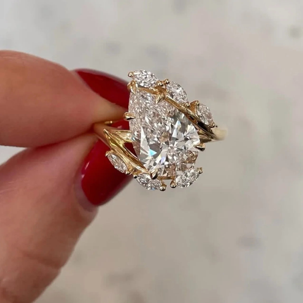 4Ct Pear Moissanite Ring Fine Jewelry For Everyday Elegance