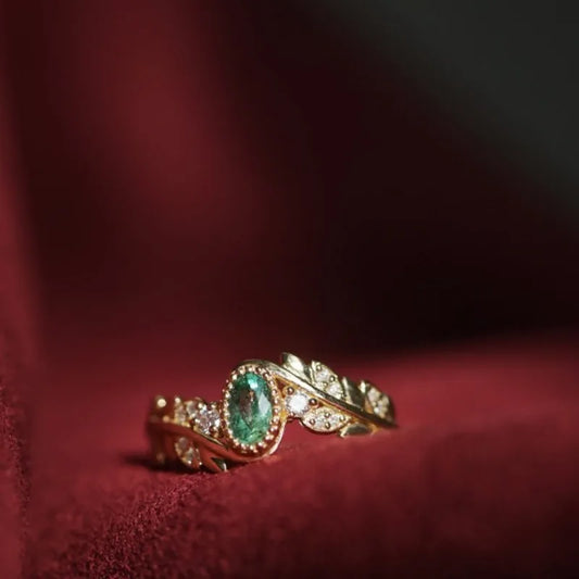 Street Xi Yan Diamond Ring In 18K Gold Light Luxury