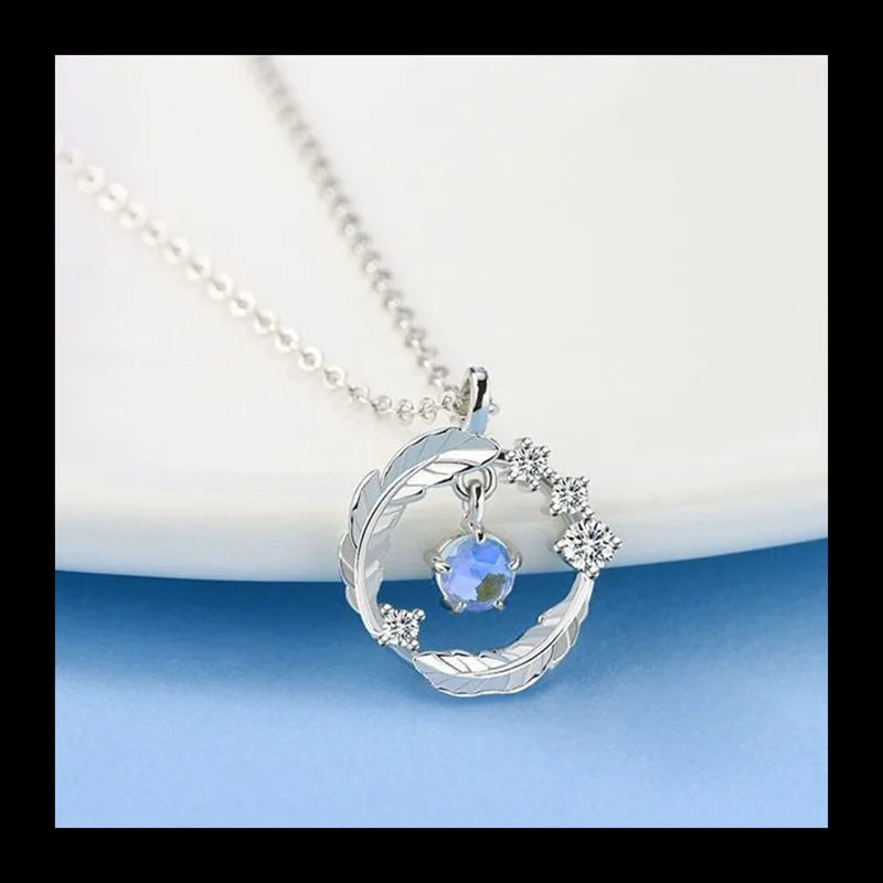 Elegant Feather Summer Clavicle Chain Pendant Necklace for Women