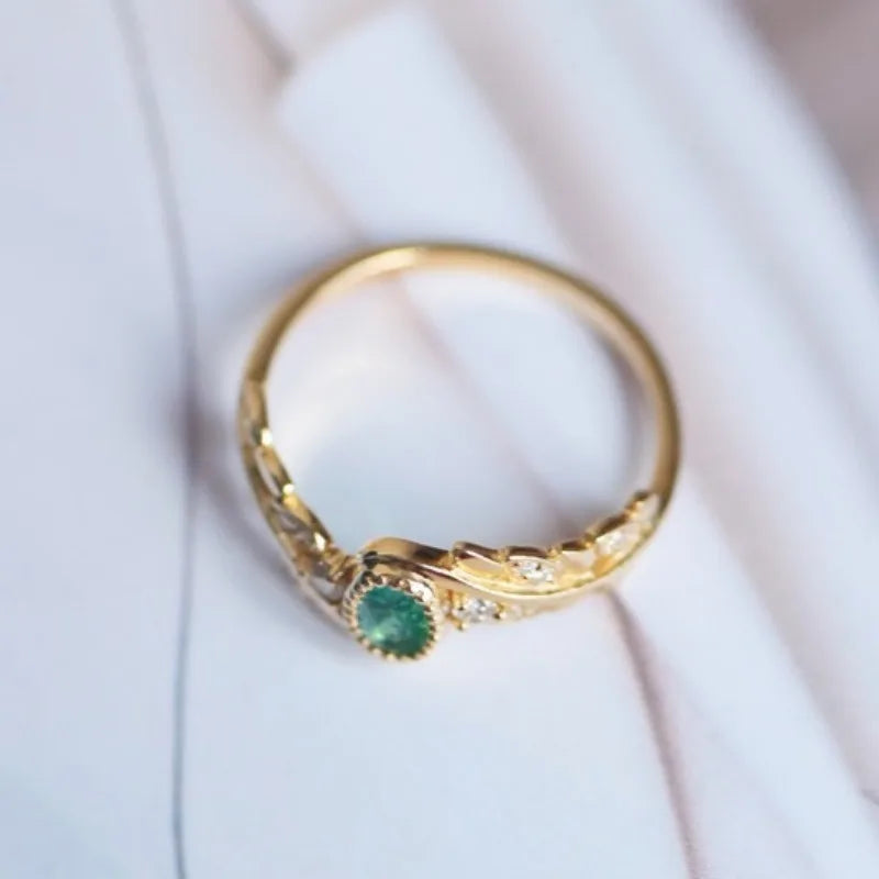 Street Xi Yan Diamond Ring In 18K Gold Light Luxury