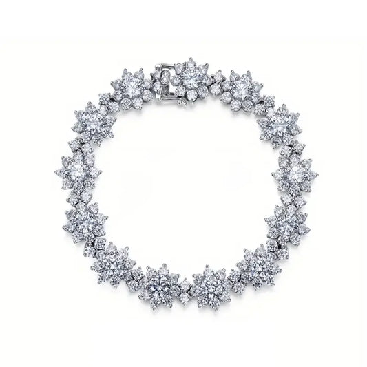 Sterling Silver Moissanite Bracelet for Women Wedding Gift