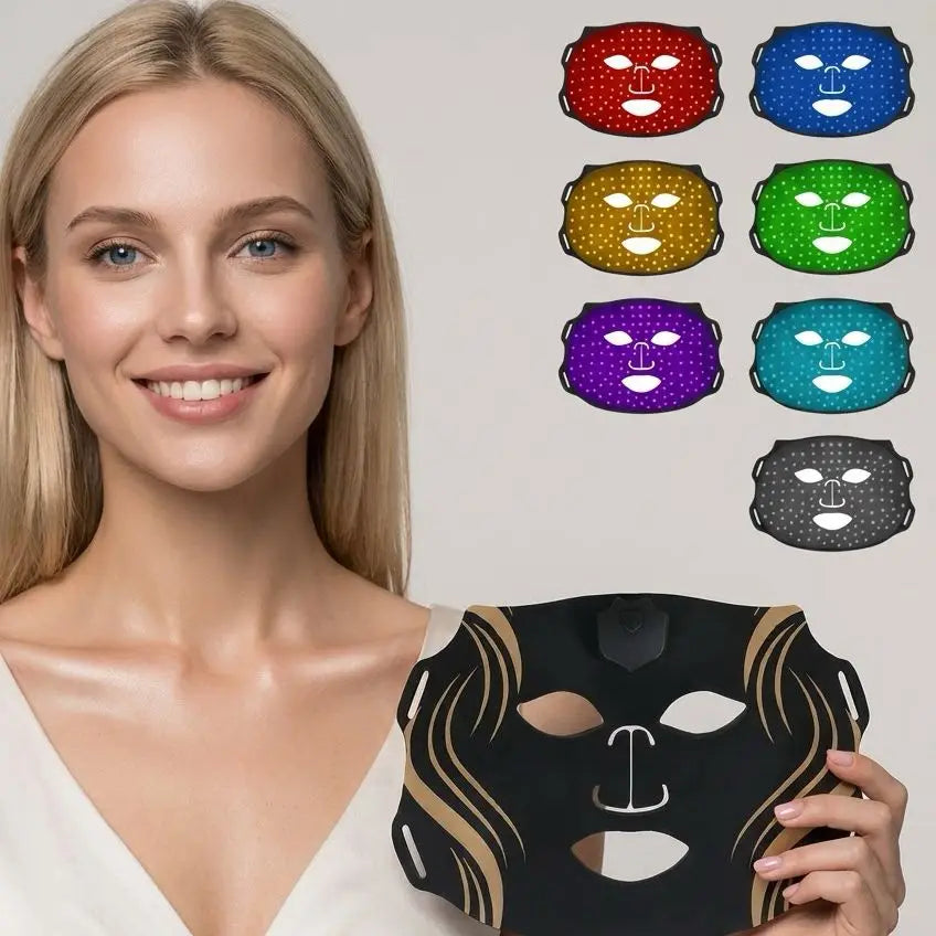 Portable Silicone Rechargeable 7 Wavelengths Light Therapy Mask
