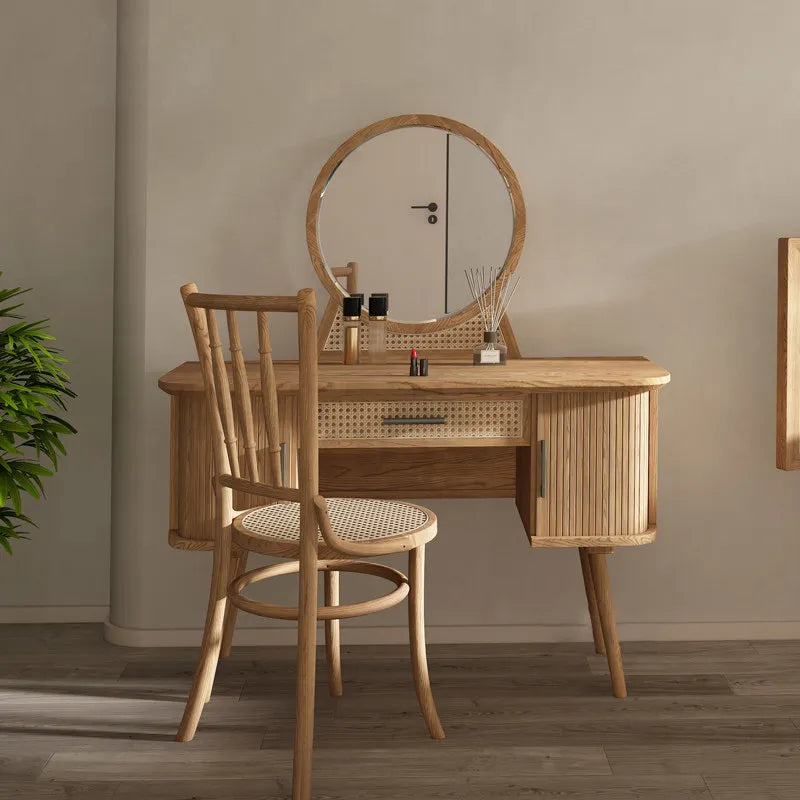 DUTRIEUX Medieval Vanity Table With Mirror In Ash Wood