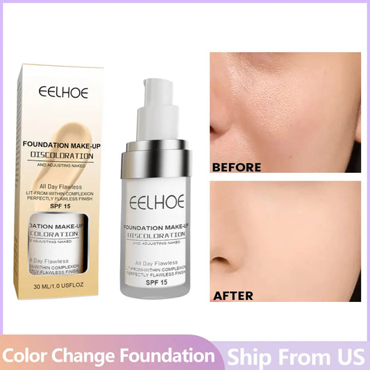 Color Changing Liquid Foundation Waterproof No Creasing No Separation Lightweight
