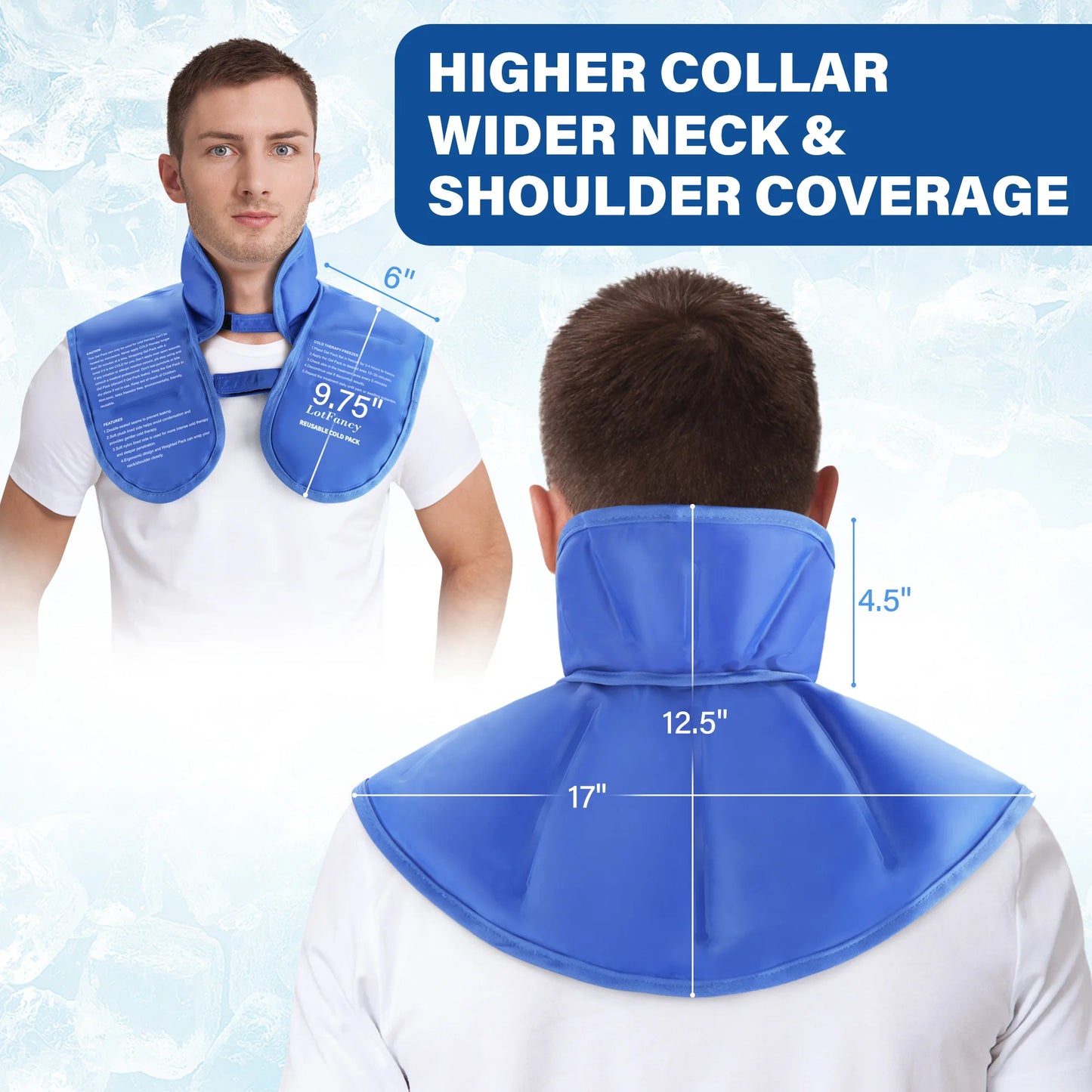 Reusable Gel Ice Pack Neck Shoulder Wrap for Pain Relief