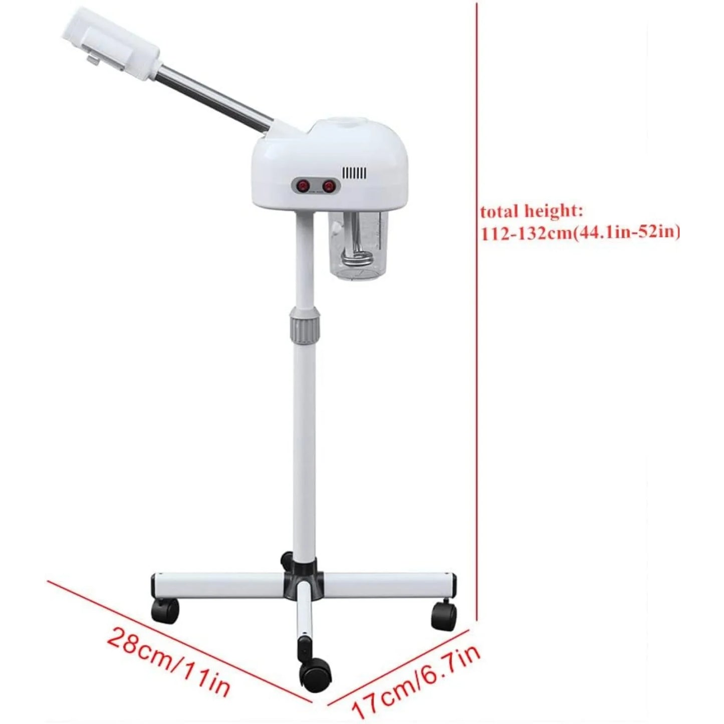 Professional Facial Steamer with 360 Degree Rotating Nozzle for Cleanses Skin Unclogs Pores