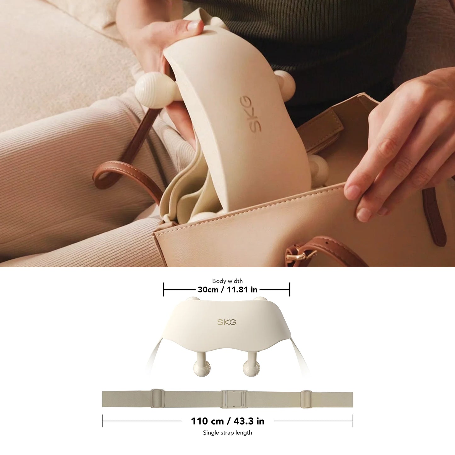 SKG Cordless Neck Massager With Heat 6D Portable Deep Tissue