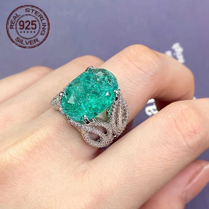 WPOOCC Zircon Prong Set Ring For Women Fine Jewelry