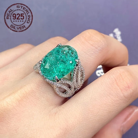 WPOOCC Zircon Prong Set Ring For Women Fine Jewelry