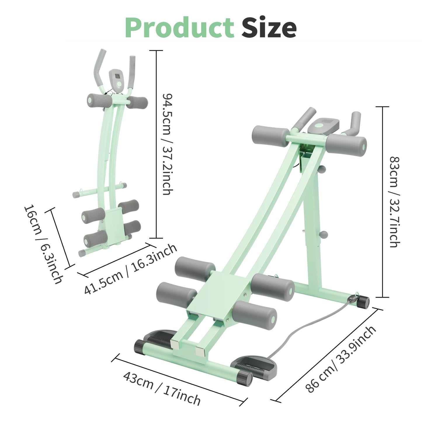 Abdominal Curling Exercise Machine Dual Track Foldable Trainer