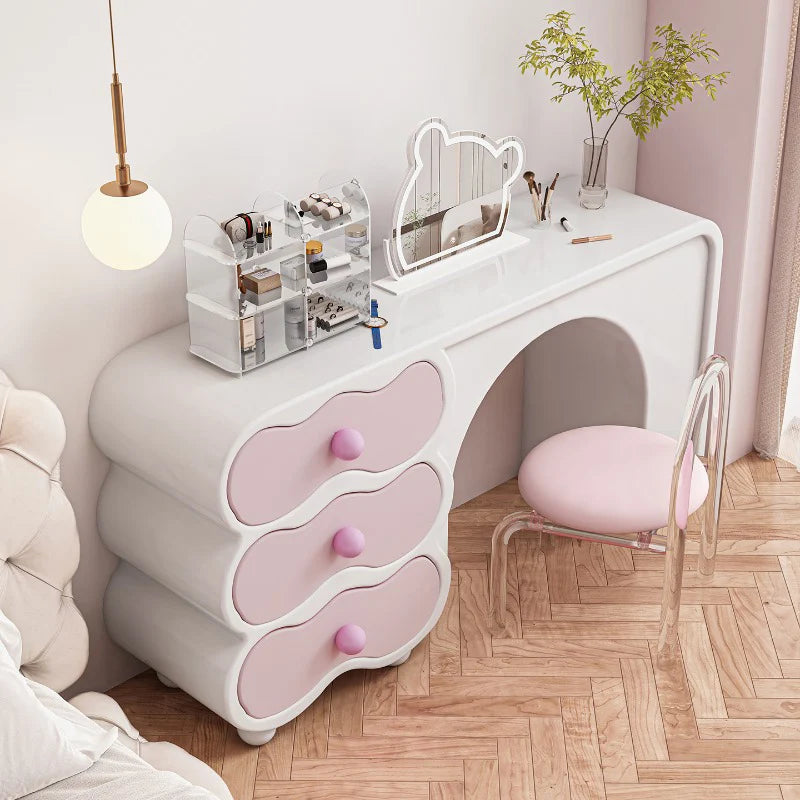 Beauty Women Dressing Table Big Pink Modern Trendy Furniture