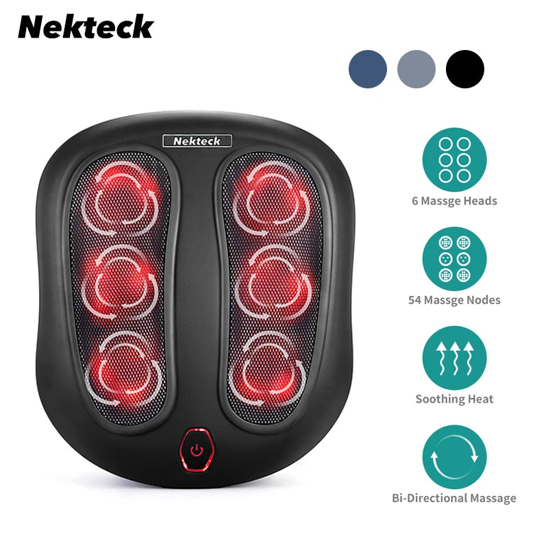 Nekteck Electric Foot Massager With Heat Shiatsu Kneading Massage