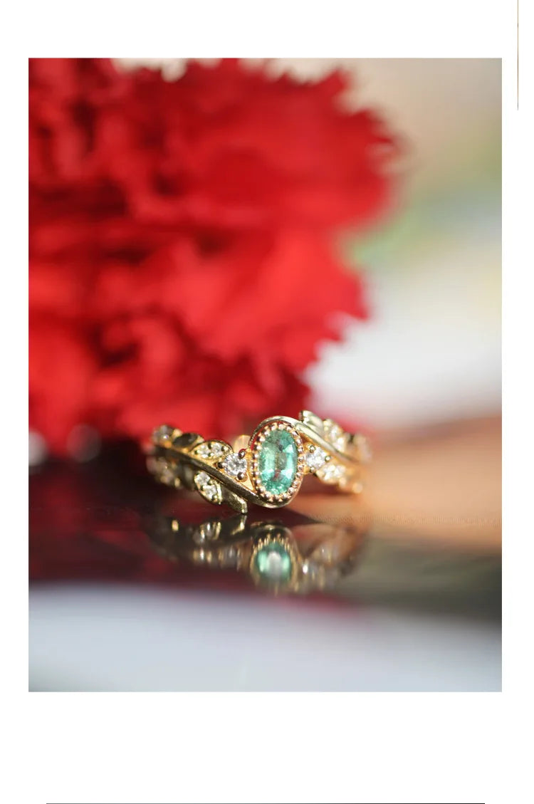 Street Xi Yan Diamond Ring In 18K Gold Light Luxury