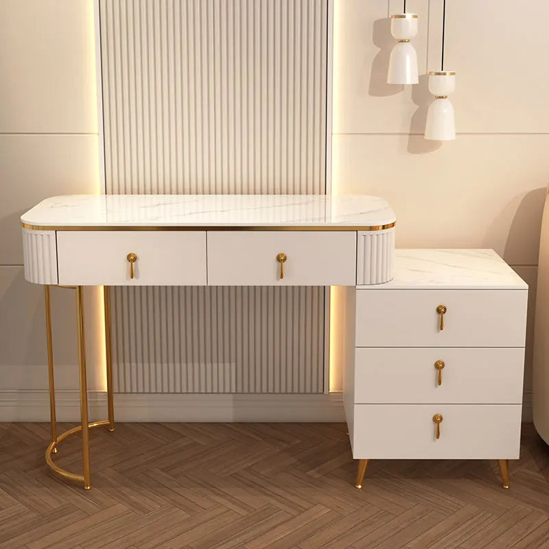 XMSJ French Beauty Vanity Table With LED Light Mirror