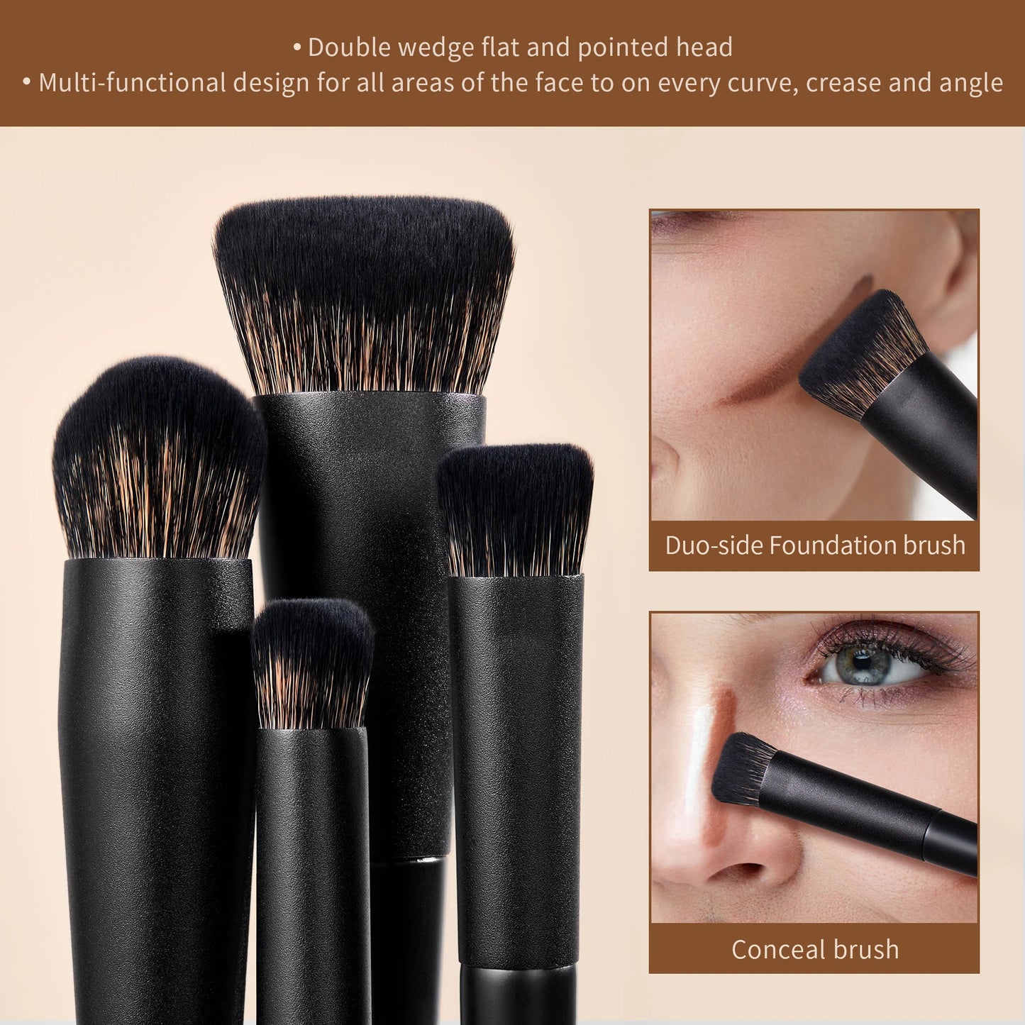 JessupBrush 14 Piece Makeup Brush Set Contour Foundation Eyeshadow Concealer