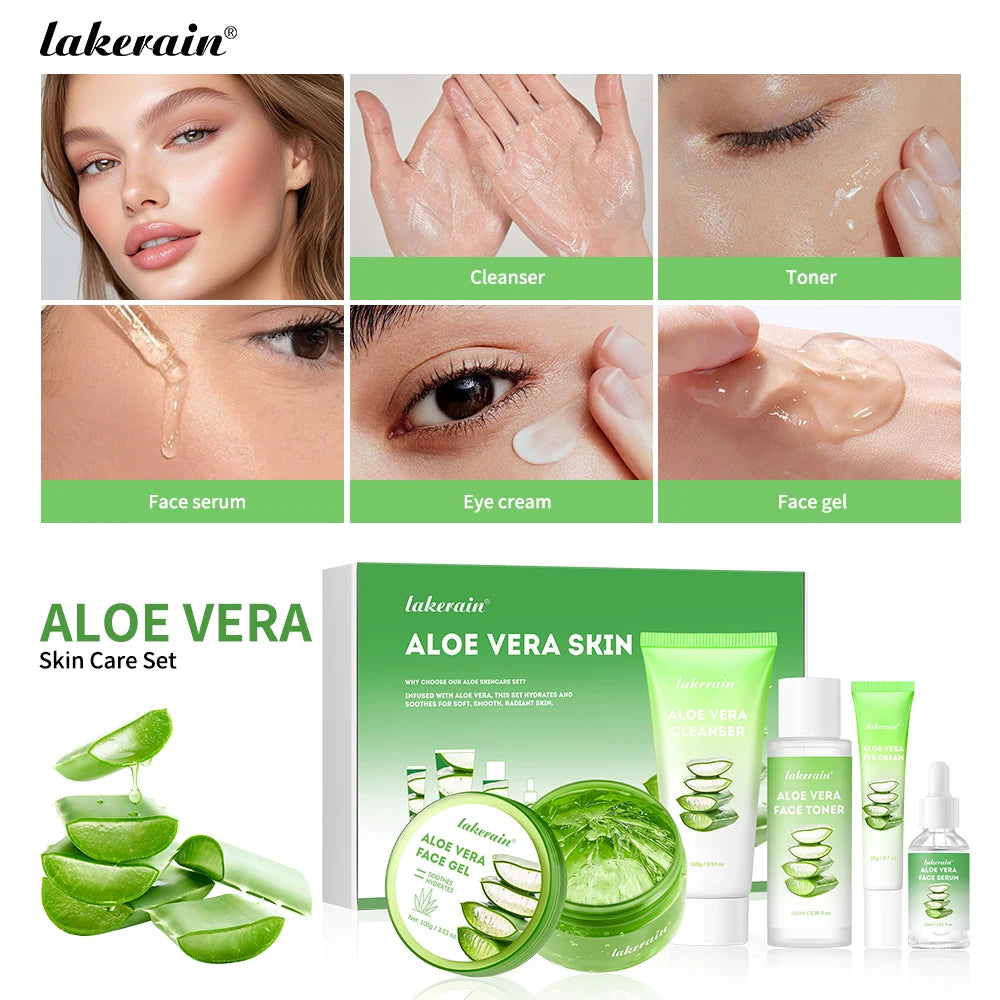 Lakerain Aloe Vera Skin Care Set Deep Hydration Formula