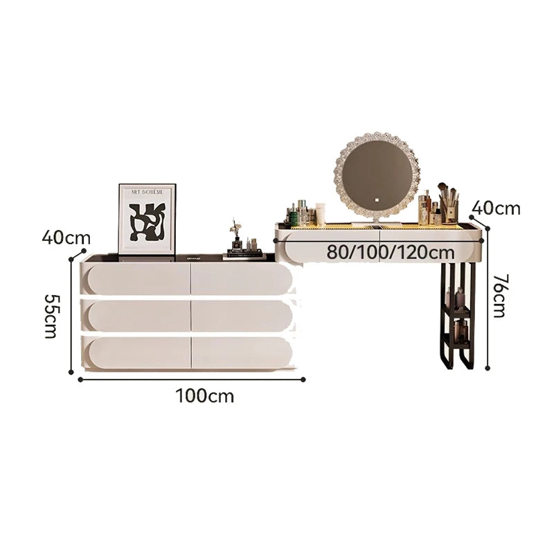 XMSJ Modern Premium Vanity Table With Five Drawers