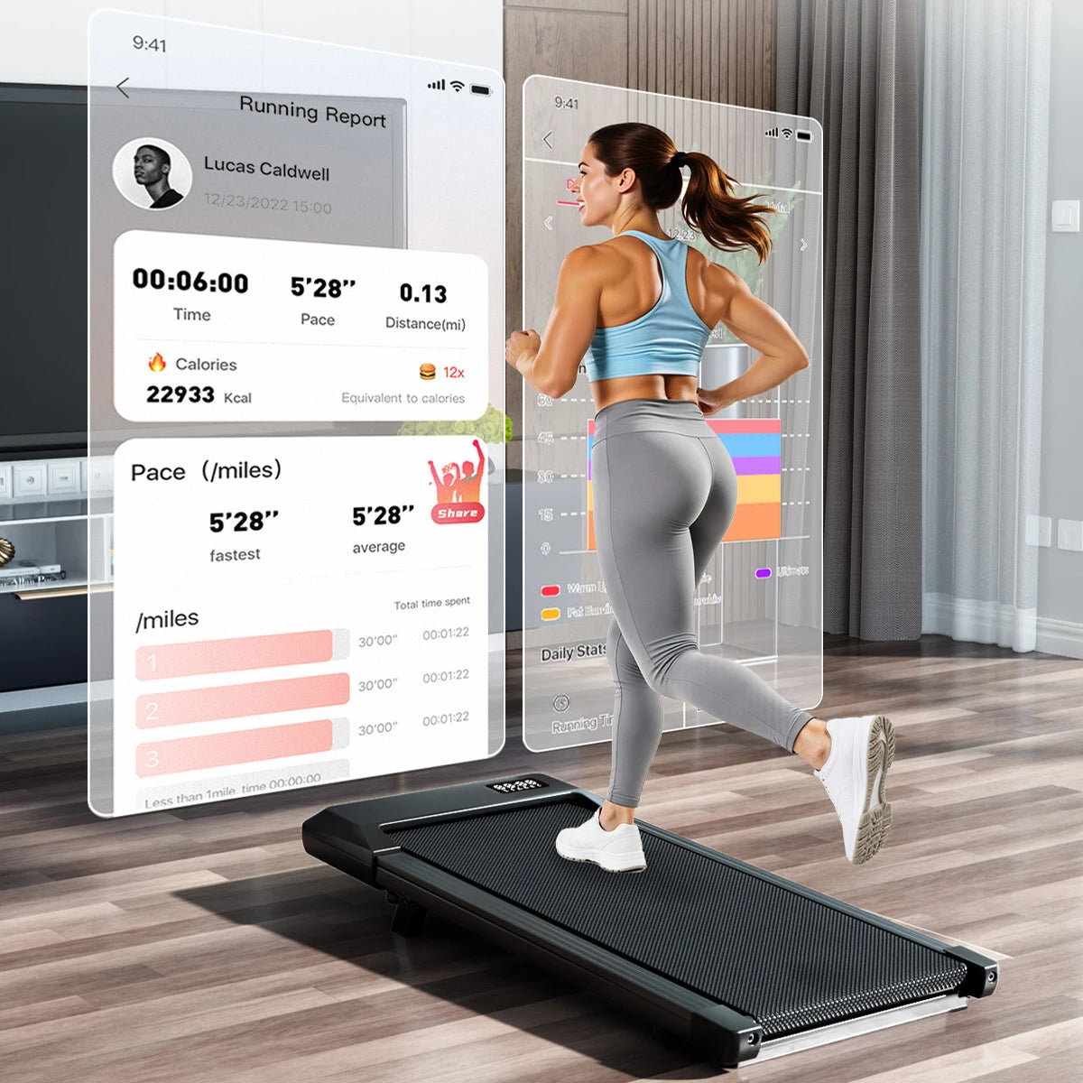 Superun Foldable Under Desk Walking Pad With Six Percent Slope