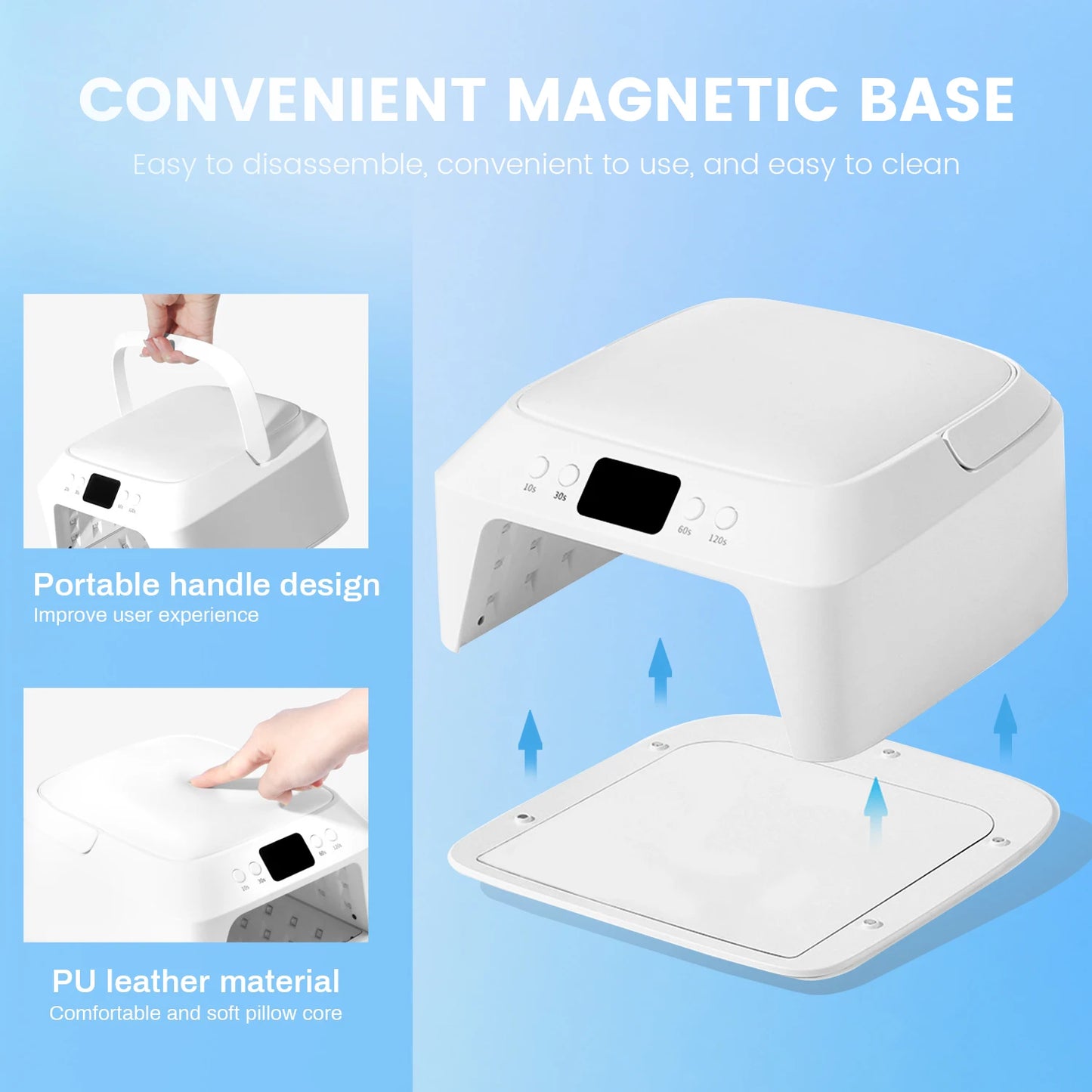 UV Nail Dryer Lamp Double LED Display Hand Pillow 72W