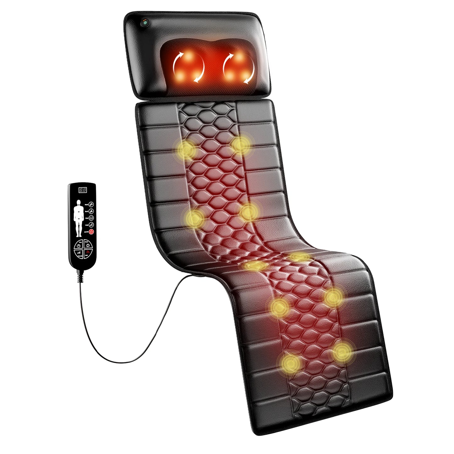 HIMOUTA Shiatsu Full Body Massage Mat With Heat And Motors