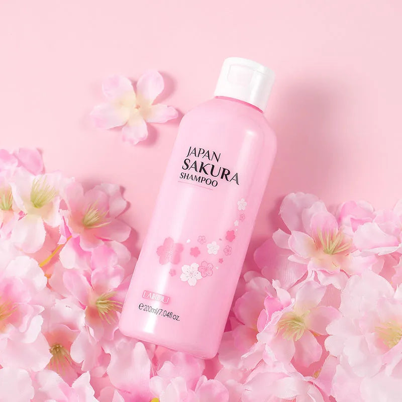 LAIKOU Japan Sakura Body Wash and Shampoo Set for Hair