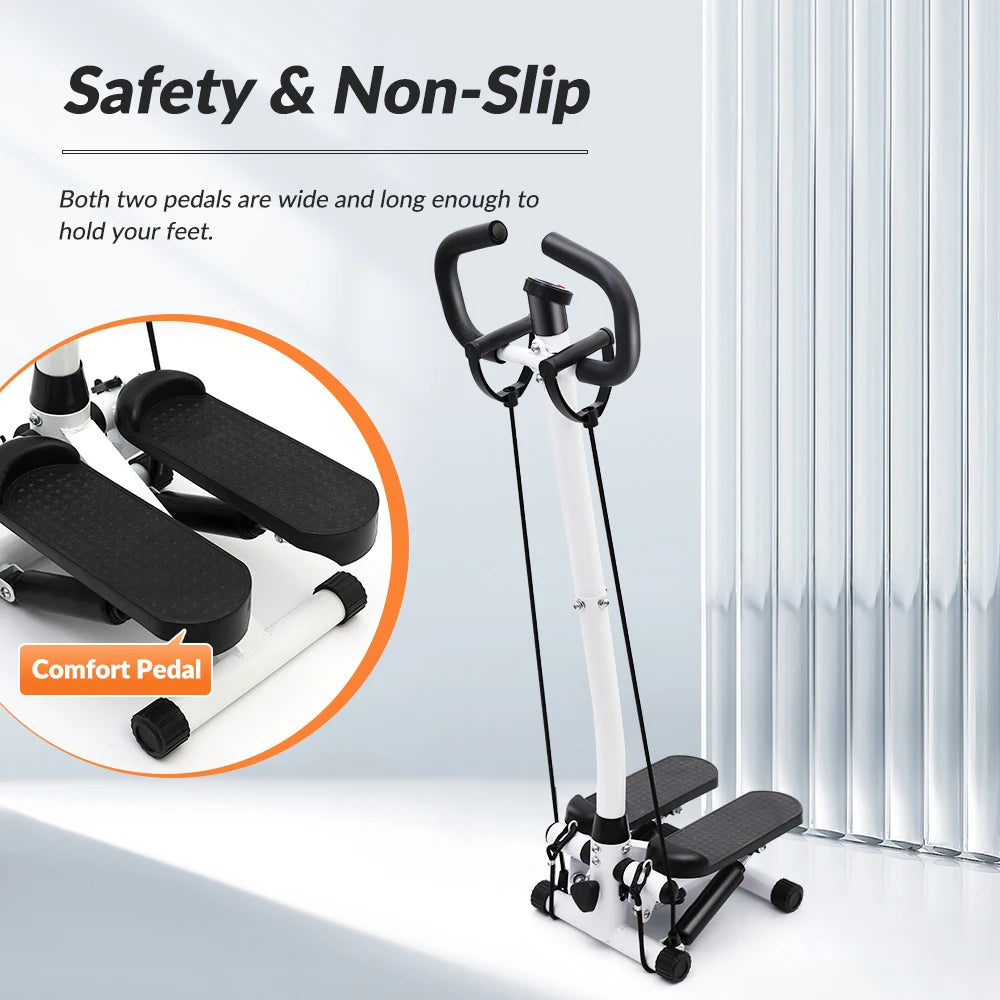 Vibrating Exercise Stepper Machine With LCD Monitor For Home Gym