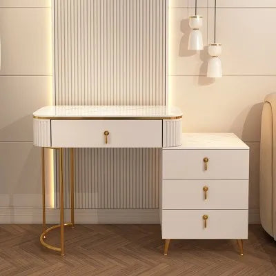 XMSJ French Beauty Vanity Table With LED Light Mirror
