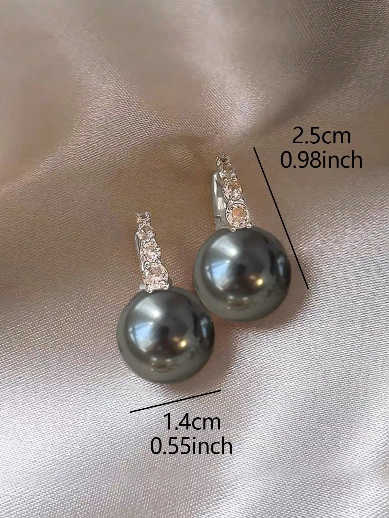 Elegant Faux Pearl Rhinestone Hoop Earrings For Women Copper Alloy