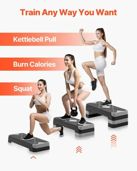 AeroExercise  28-Inch Adjustable Workout Stepper, Non-Slip Home Gym Cardio Trainer