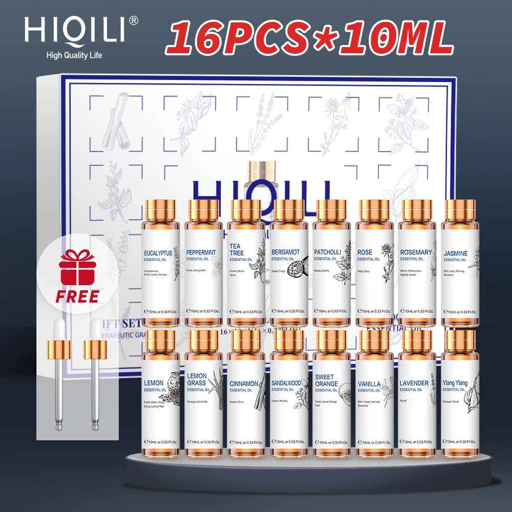 Hiqili Essential Oils Set Lavender Eucalyptus Vanilla Jasmine Mint Rose