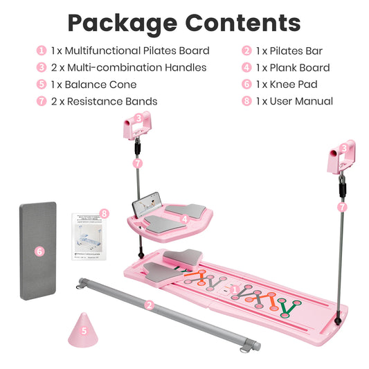 7-in-1 Portable Pilates Board Exercise Foldable Push Up Fitness Equipment Workout